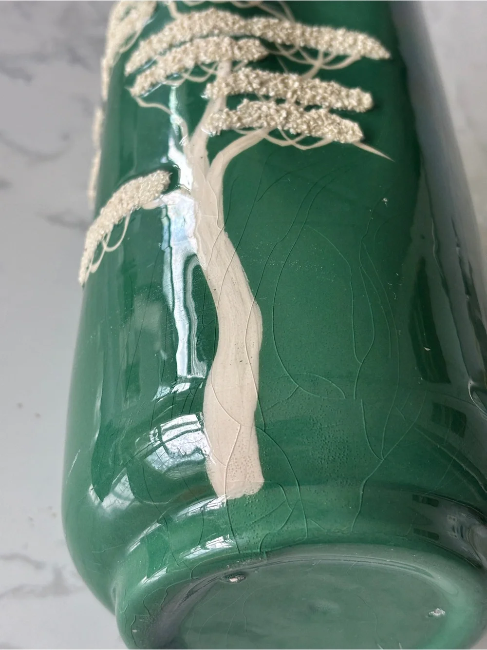 WEIL WARE CALIFORNIA POTTERY MING TREE STUDIO VASE, HAND MARKED 1924